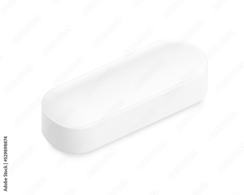 Realistic oblong convex tablet mockup. Vector illustration isolated on white background. Can be used for medical and cosmetic. Ready for your design. EPS10. Realistic oblong convex tablet mockup. Vector illustration isolated on white background. Can be used for medical and cosmetic. Ready for your design. EPS10.