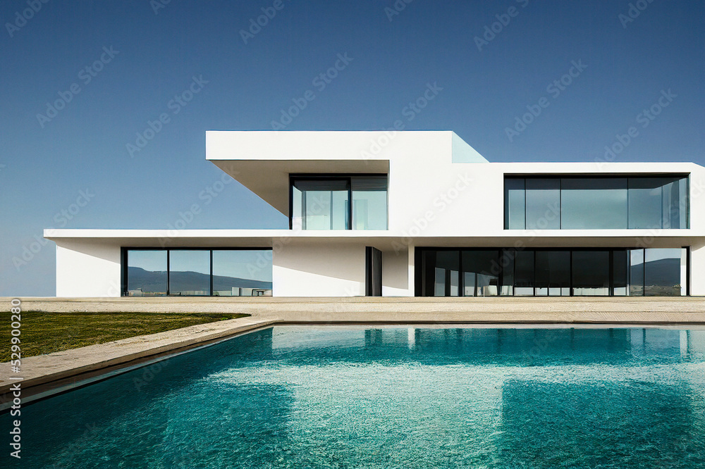Hillside Contemporary Villa with a Swimming Pool