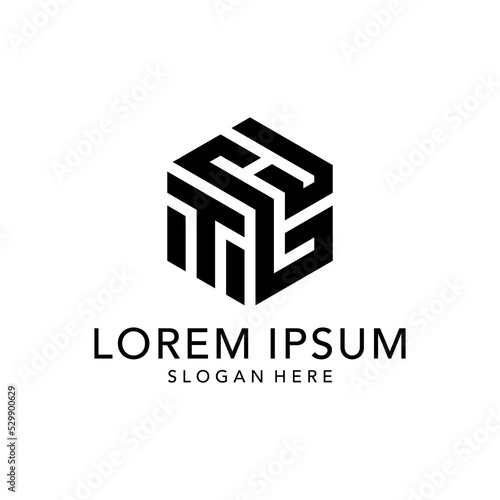 initial t h g logo design vector illustration isolated white background