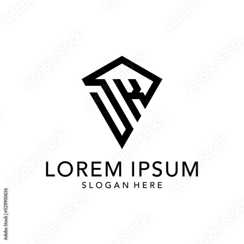 initial d h logo design vector illustration isolated white background