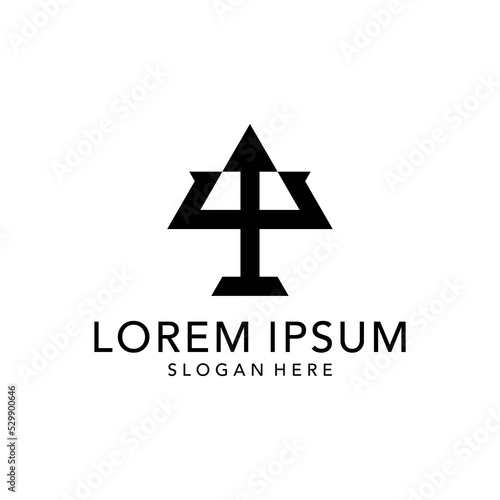trident logo design vector illustration isolated white background