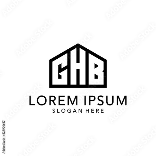 initial g h b logo design vector illustration isolated white background