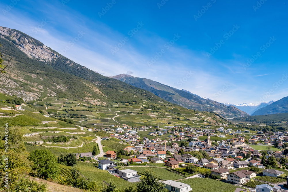 Panoramic view of Salgesch -Switzerland