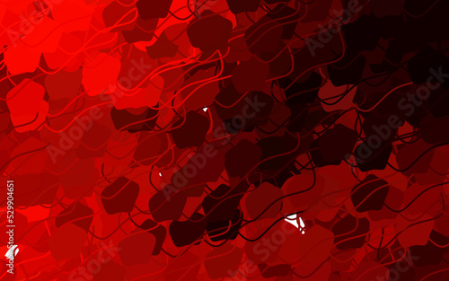 Dark Red vector backdrop with memphis shapes.