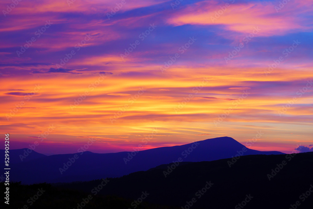 Amazing mountain sunset.