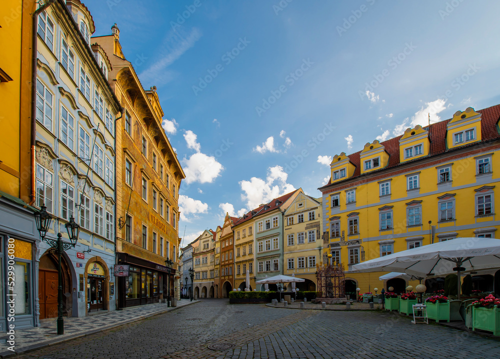 Male Namesti Square view in Prague City
