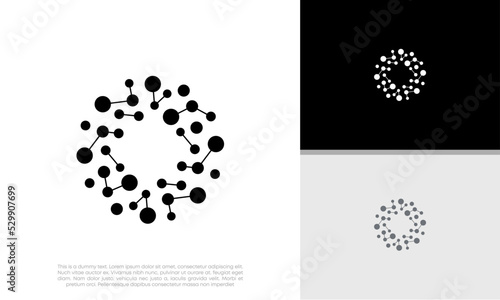 Innovative high tech logo template. Template label for blockchain technology. Technology Logo.