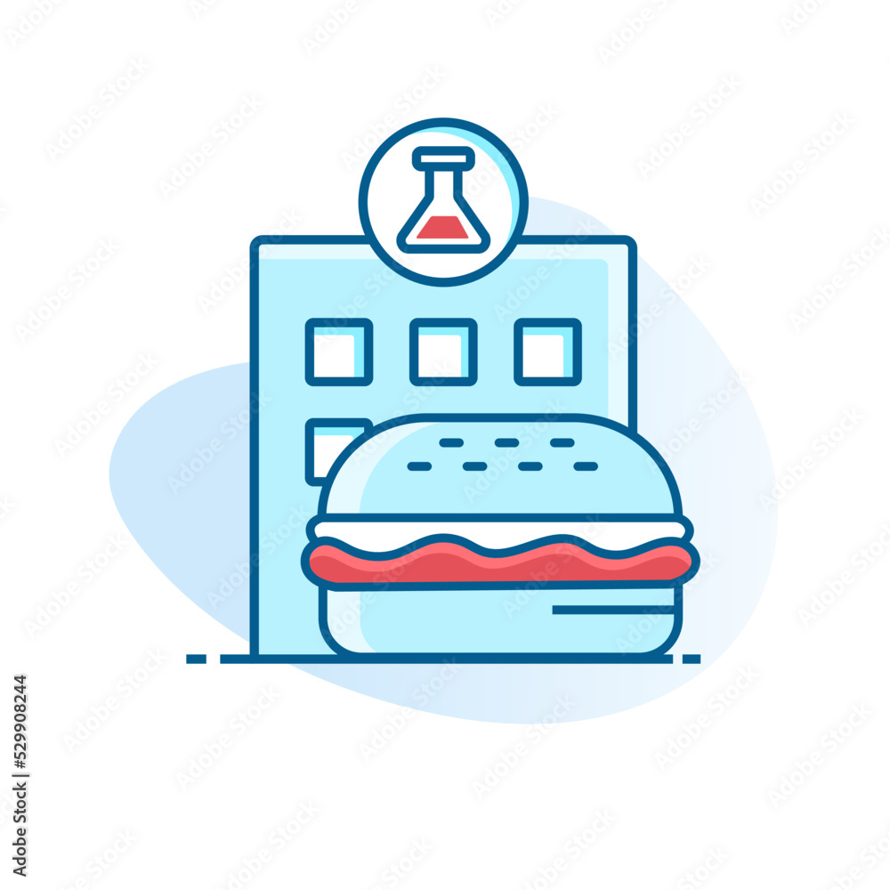 laboratory meat burger - flat design icon laboratory meat burger - flat design icon