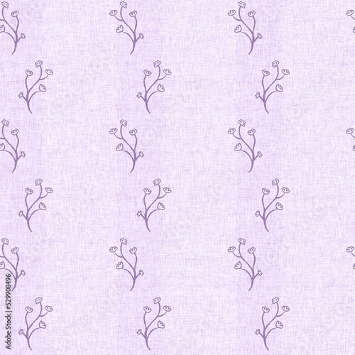 Gender neutral purple botanical foliage seamless raster background. Simple whimsical 2 tone pattern. Kids floral nursery wallpaper or scandi all over print.