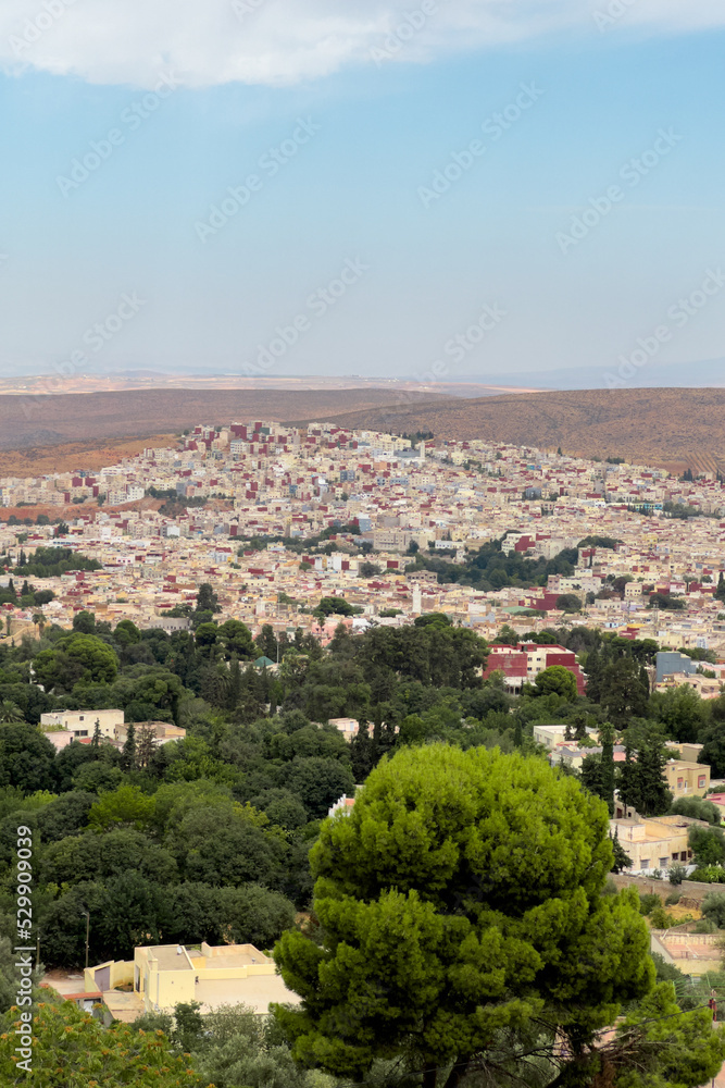 Aerial view over the city of Sefrou in Morocco