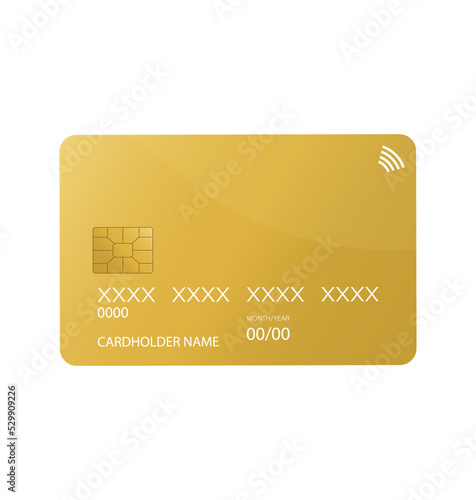 Credit card sign for mobile app design. Realistic 3d vector illustration. Digital chip.
