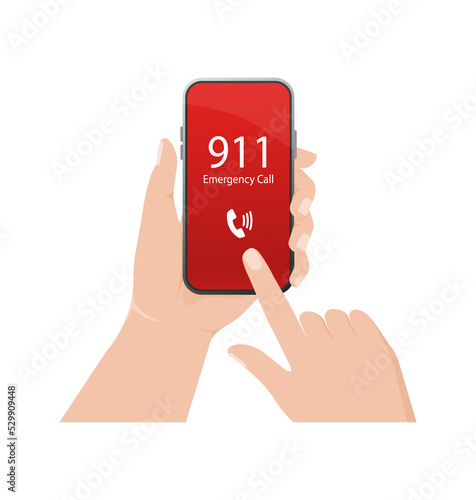 Φωτογραφία 911 calling in flat style