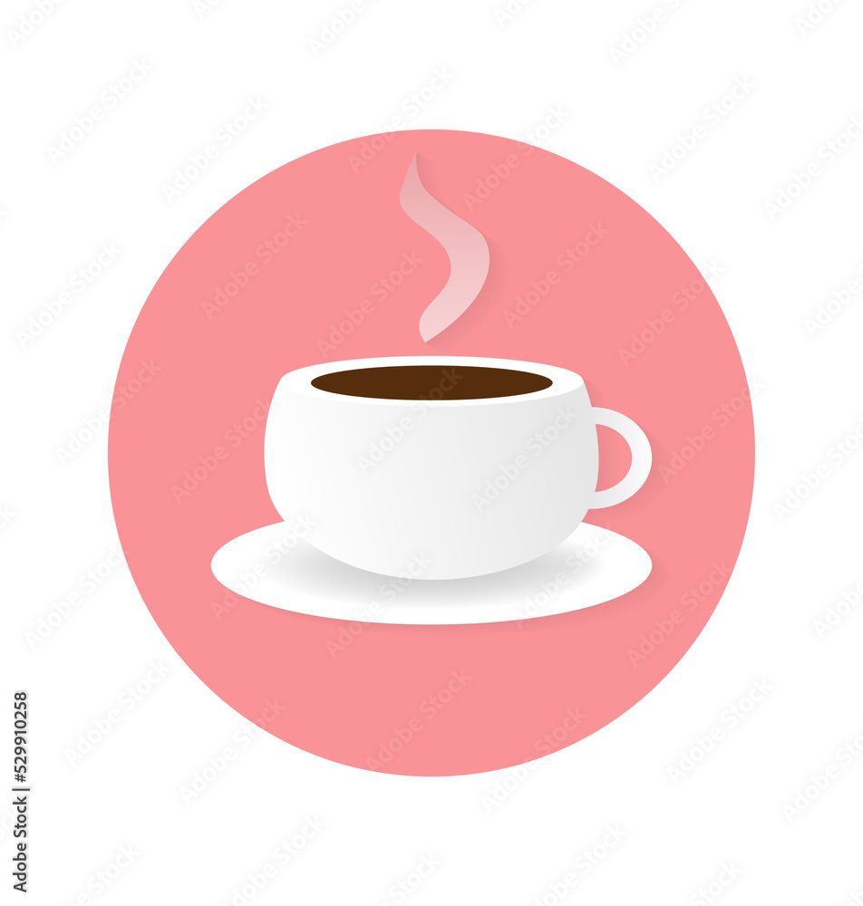 Coffee cup icon isolated on punk background. Vector flat illustration. Coffee cup icon isolated on punk background. Vector flat illustration.