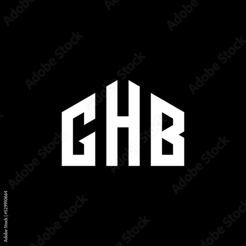 initial g h b logo design illustration isolated black background