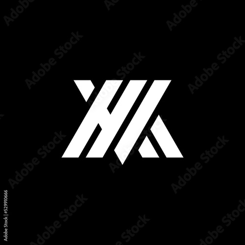initial H logo design illustration isolated black background