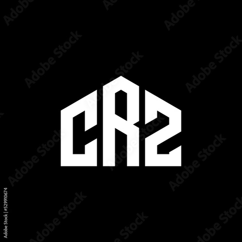 initial c r z logo design illustration isolated black background