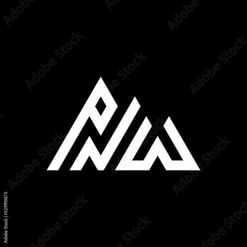initial p n w logo design illustration isolated black background