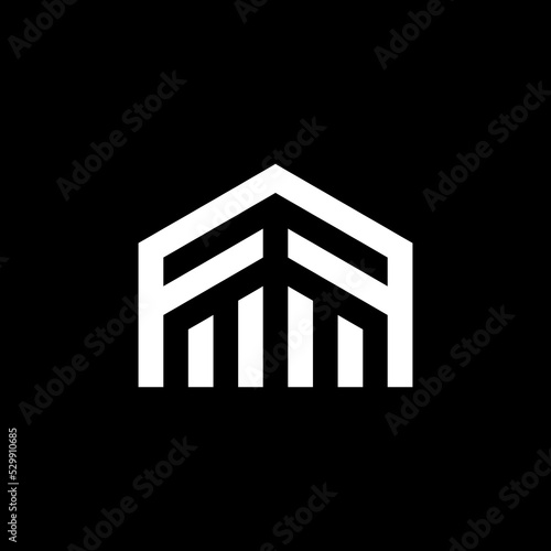 initial f f logo design illustration isolated black background