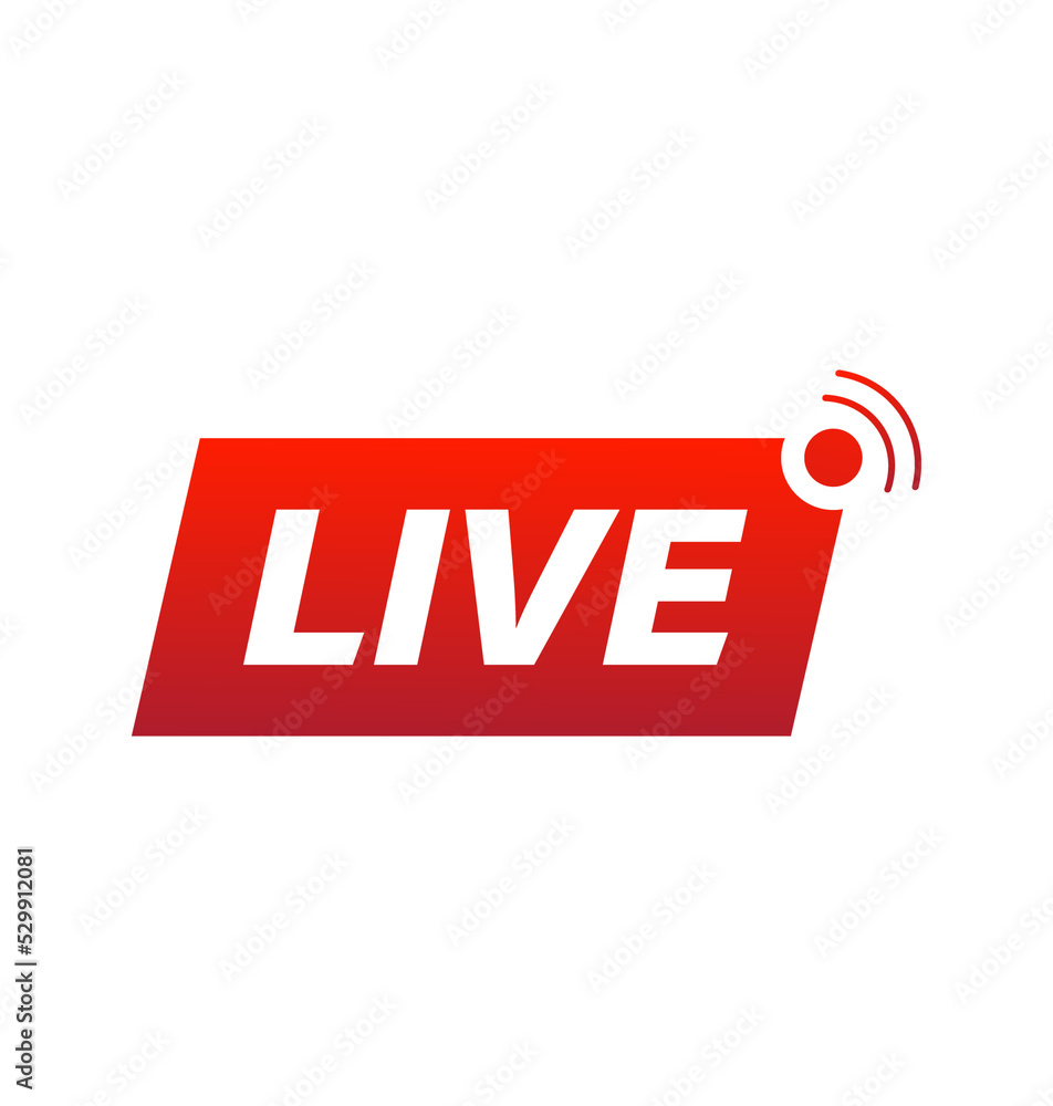 Abstract live icon on white background for banner design. Live icon in abstract style. Vector illustration. Abstract live icon on white background for banner design. Live icon in abstract style. Vector illustration.