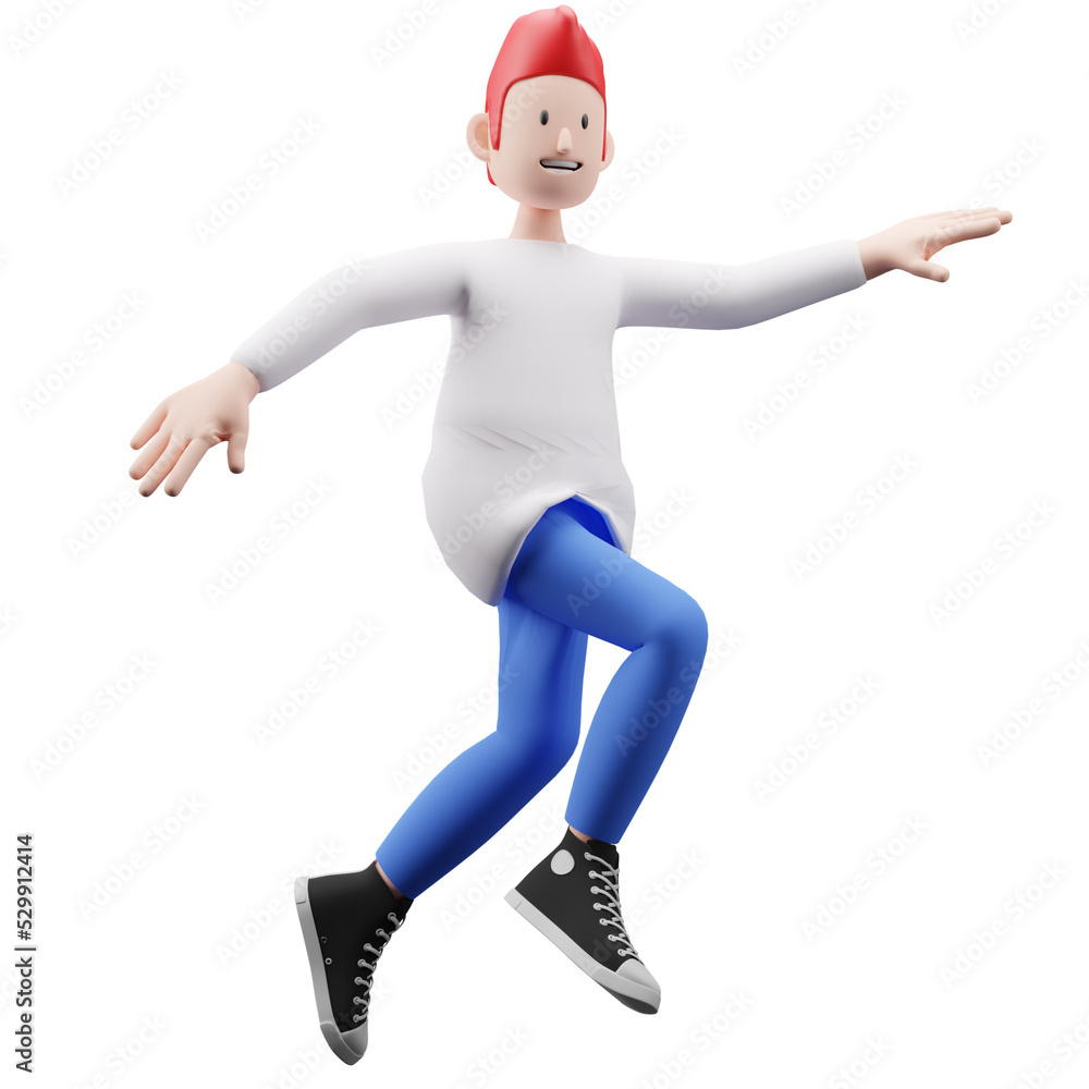 3d render of a boy skipping 3d render of a boy skipping