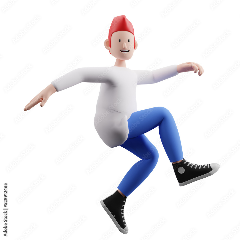 3D render of a boy looking like he is skating
3D render of a boy looking like he is skating