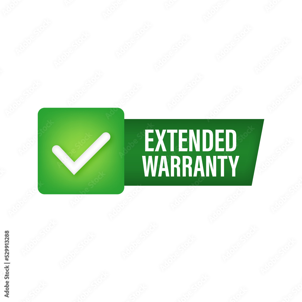 Extended warranty label or sticker. Badge, icon, stamp Vector illustration. Extended warranty label or sticker. Badge, icon, stamp Vector illustration.