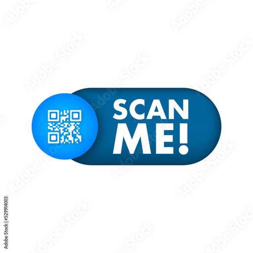 QR code for smartphone. Inscription scan me with smartphone icon. Qr code for payment. Vector illustration