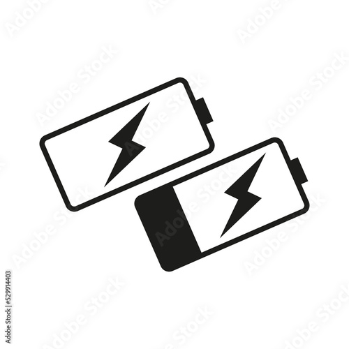 Battery icon. Electric power. Vector illustration. stock image.