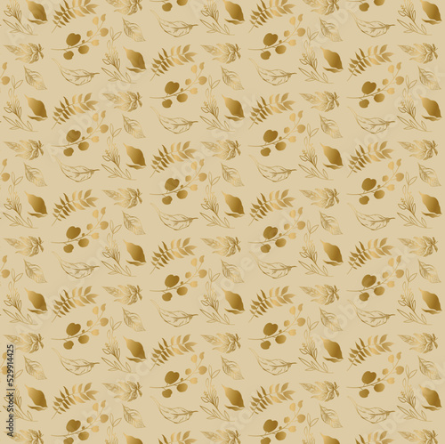 seamless pattern with yellow flowers, Flower geometric pattern. Seamless vector background. White and gold ornament. Ornament for fabric, wallpaper, packaging, Decorative print 
