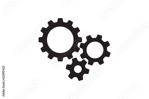 Setting icon vector with work cog gear element. Cogweel mechanism symbol.
