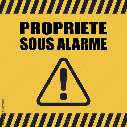 Logo propriété sous alarme.