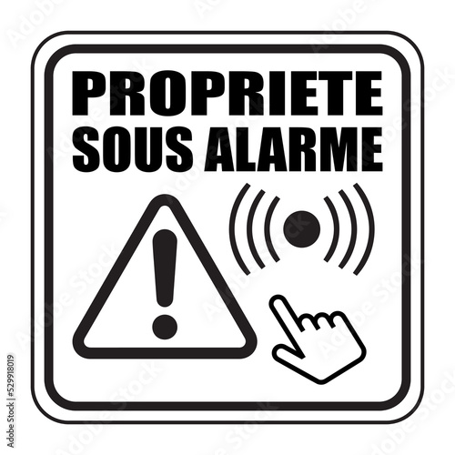 Logo propriété sous alarme.