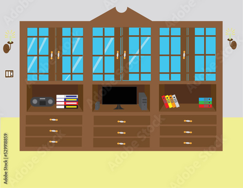 Bookcase Vector