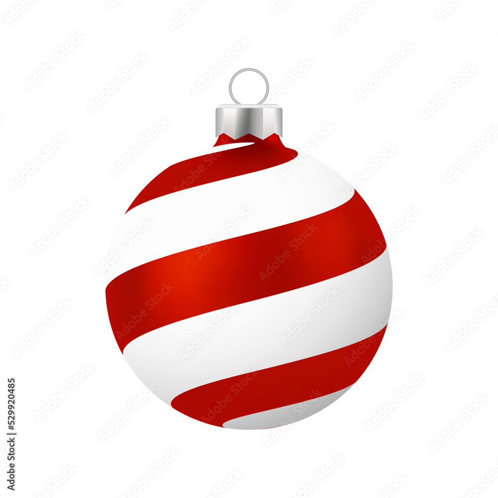 Red Christmas Ball with white ornament. Vector. Red Christmas Ball with white ornament. Vector.