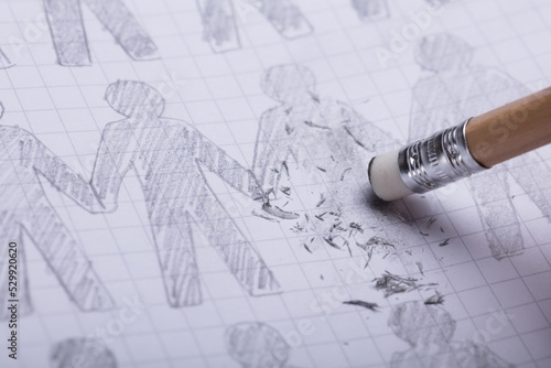 Pencil Eraser Erasing Drawn Figures