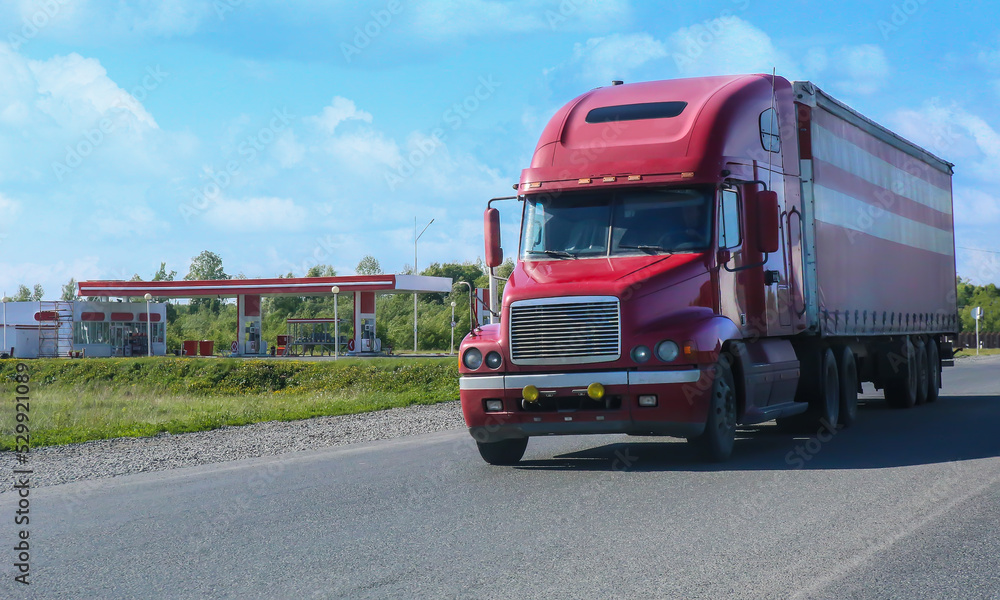 American truck moving on the road American truck moving on the road
