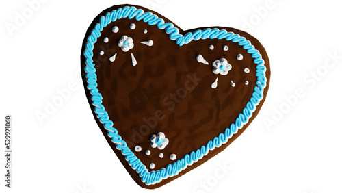 3D 4K Wiesn Oktoberfest Lebkuchen Herz Zuckerguss