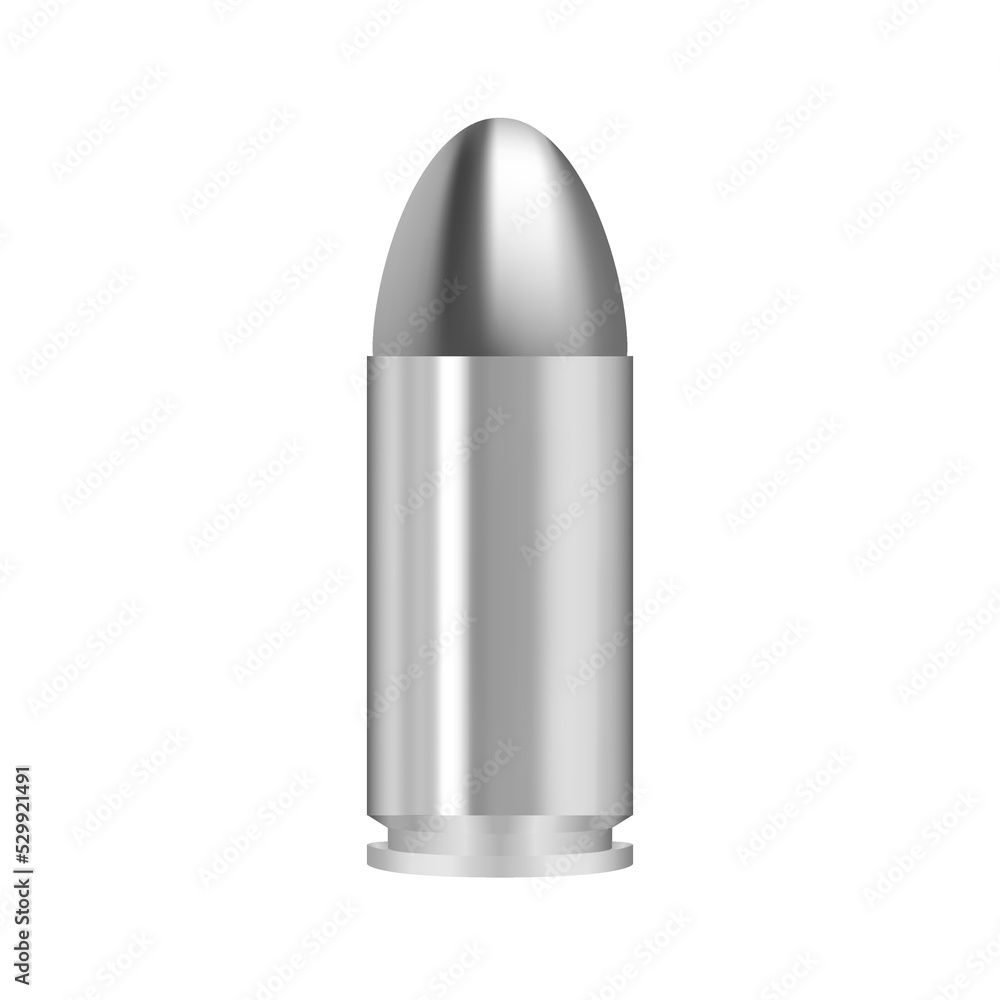 Gun bullet vector isolated illustration. 9 mm. bullet Gun bullet vector isolated illustration. 9 mm. bullet