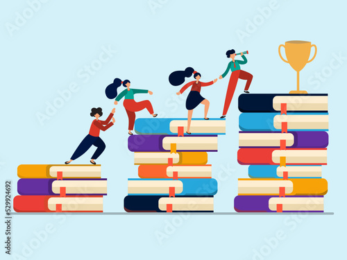 The little ones are studying on many learning resources such as books, globes, microscopes. They are all symbols of school learning. Therefore, education provides good opportunities.