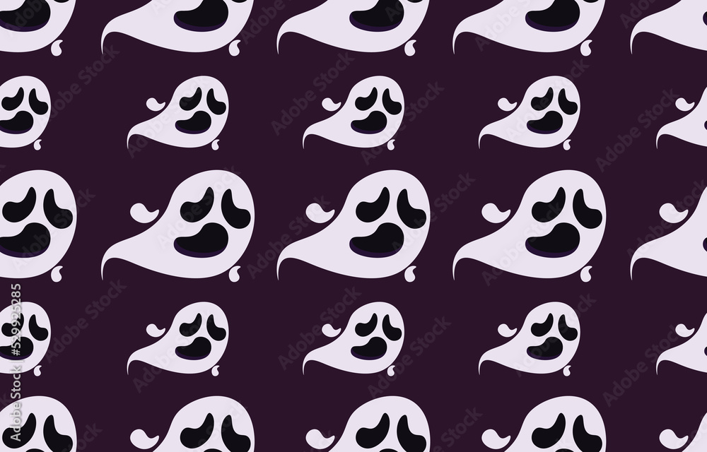 Halloween ghost background seamless pattern in dark color, to be used as a greeting card or wallpaper,fabric,textile,wrapping, vector illustration. Halloween ghost background seamless pattern in dark color, to be used as a greeting card or wallpaper,fabric,textile,wrapping, vector illustration.