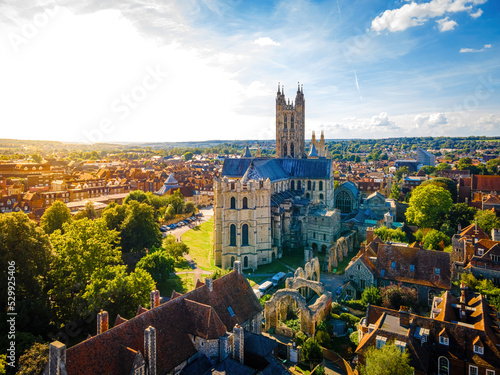 Aerial view of Canterbuty, cathedral city in southeast England, was a pilgrimage site in the Middle Age, England