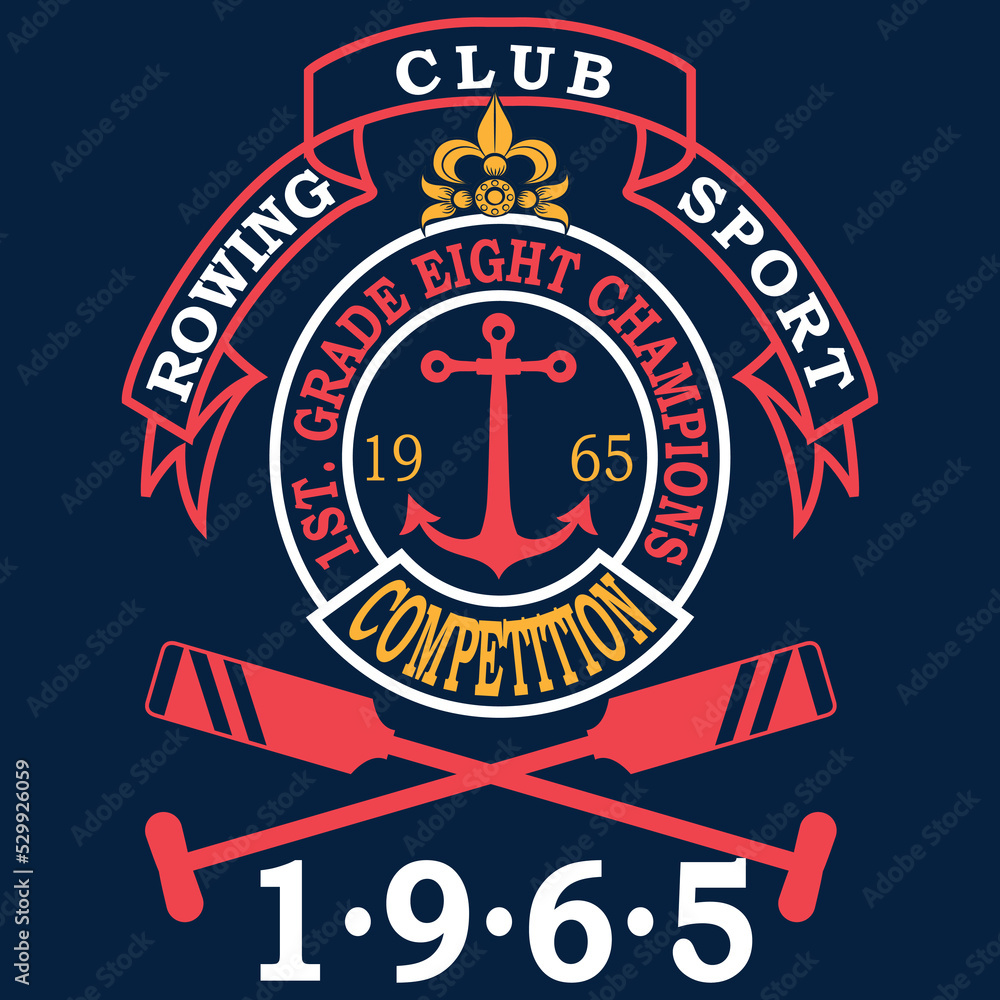 Illustration vector Navy patch and anchor indigo background fashion style