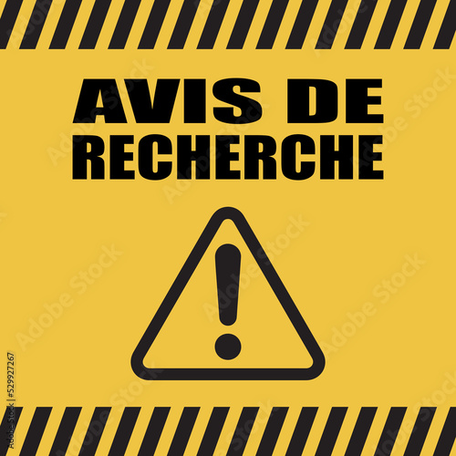 Logo avis de recherche. photo