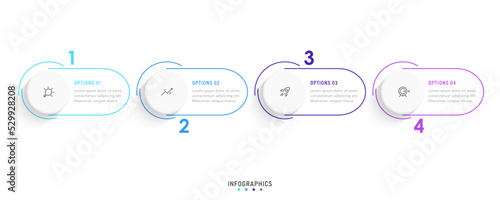 Vector Infographic label design template with icons and 4 options or steps. Can be used for process diagram, presentations, workflow layout, banner, flow chart, info graph.