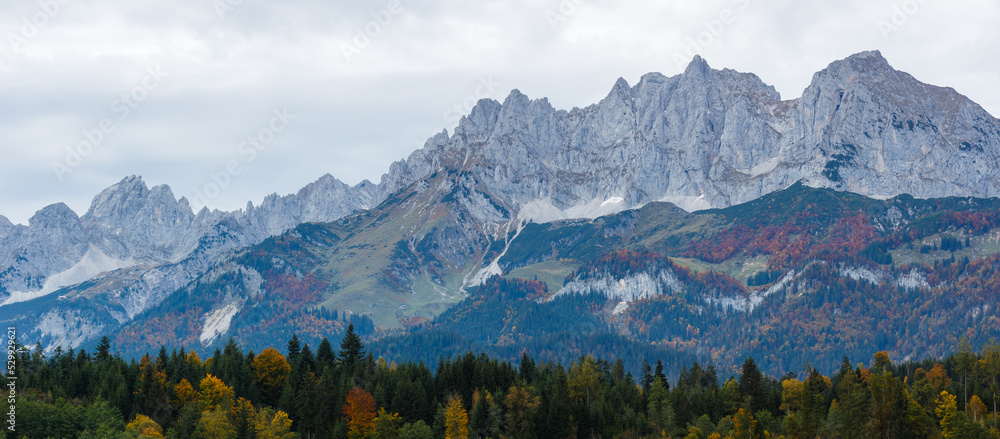Wilder Kaiser Mountain in Tyrol Austria Panorama Shot