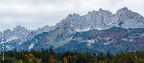 Wilder Kaiser Mountain in Tyrol Austria Panorama Shot