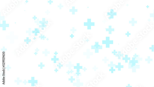 Abstract white blue green colors cross pattern healthcare background.