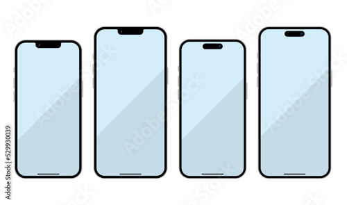 スマホ 本体 モックアップ 4種類 ベクター iPhone