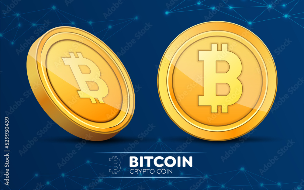 Golden bitcoin coin. Crypto currency Golden bitcoin coin. Crypto currency