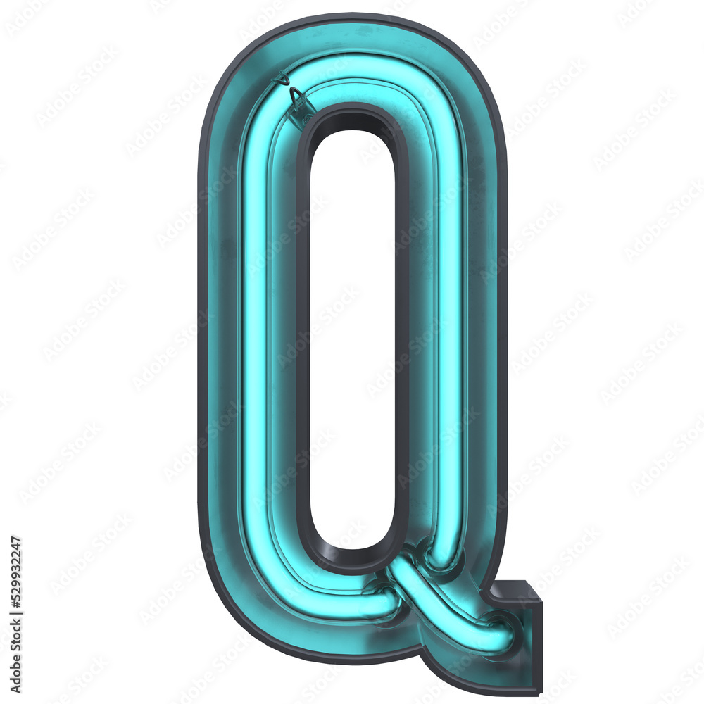 Q Letter Neon 3D Alphabet Q Letter Neon 3D Alphabet